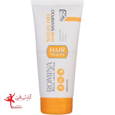 شامپو مو رومینا مدل بدون سولفات حجم 200 میلی لیتر
