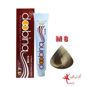 رنگ موی دوبینا شماره M8-9.3 حجم 100 میلی لیتر رنگ بلوند زیتونی خیلی روشن