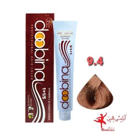 رنگ موی دوبینا شماره 9.4 حجم 100 میلی لیتر رنگ مسی برنز خیلی روشن