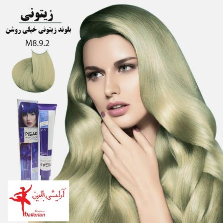 رنگ مو پیگار کراتینه بلوند زیتونی خیلی روشن M8-9.2