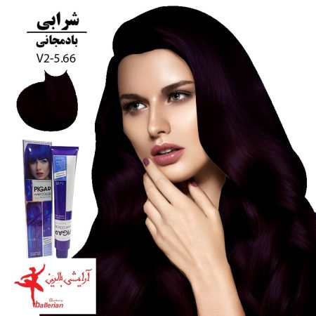 رنگ مو پیگار کراتینه بادمجانی V2-5.66