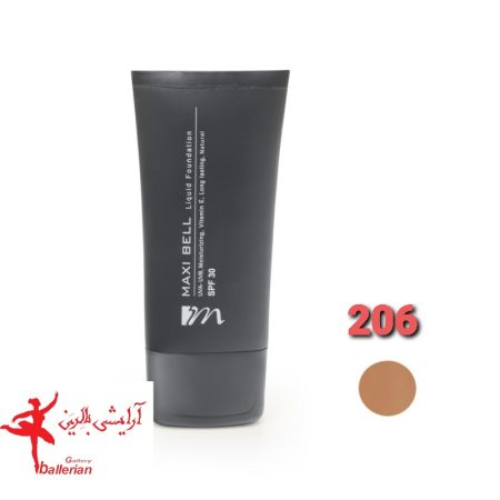 کرم پودر تیوپی مکسی بل مدل llv شماره 206 حجم 40 میلی لیتر