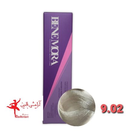رنگ مو بن مورا شماره 9.02 حجم 100 میلی لیتر رنگ بلوند دودی خیلی خیلی روشن  Ben Mora hair color 9.02 100 ml