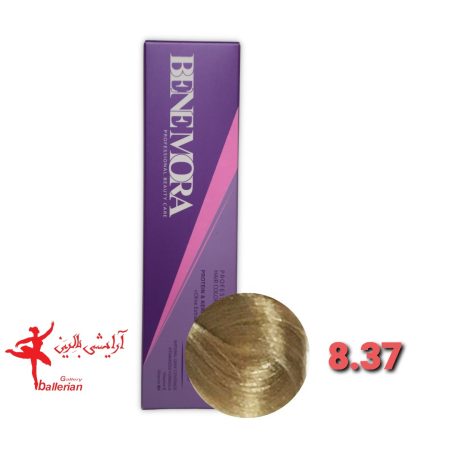 رنگ مو بن مورا شماره 8.37 حجم 100 میلی لیتر رنگ بلوند کنفی روشن  Ben Mora hair color 8.37 100 ml