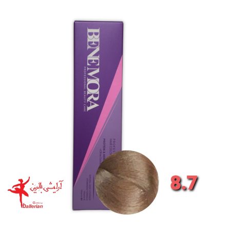 رنگ مو بن مورا شماره 8.7 حجم 100 میلی لیتر رنگ بلوند موکا روشن  Ben Mora hair color 8.7 100 ml