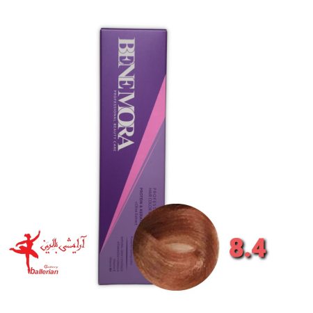 رنگ مو بن مورا شماره 8.4 حجم 100 میلی لیتر رنگ بلوند کنفی روشن  Ben Mora hair color 8.4 100 ml