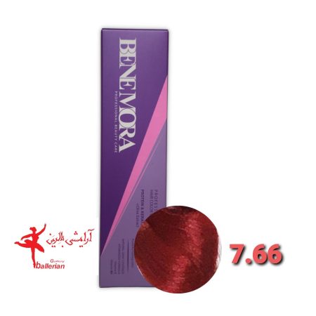رنگ مو بن مورا شماره 7.66 حجم 100 میلی لیتر رنگ یاقوتی  Ben Mora hair color 7.66 100 ml