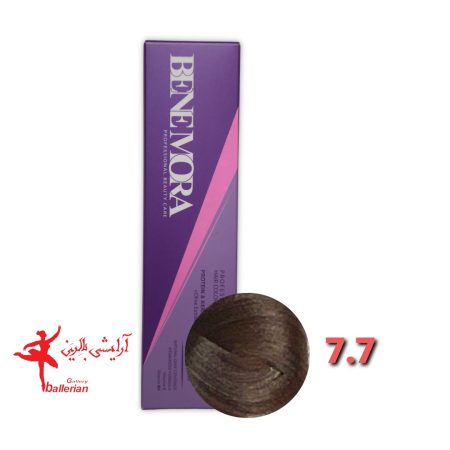 رنگ مو بن مورا شماره 7.7 حجم 100 میلی لیتر رنگ بلوند موکا متوسط  Ben Mora hair color 7.7 100 ml