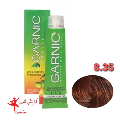 رنگ مو گارنیک شماره 8.35 حجم 120 میلی لیتر رنگ بلوند تنباكويي خيلي روشن