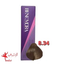 رنگ مو بن مورا شماره 8.34 حجم 100 میلی لیتر رنگ بلوند تنباکویی روشن