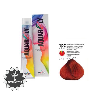 رنگ مو آکوارلی شماره 7RF بلوند متوسط قرمز شعله ور