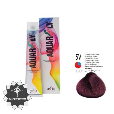 رنگ مو آکوارلی شماره 5V قهوه ای روشن بنفش