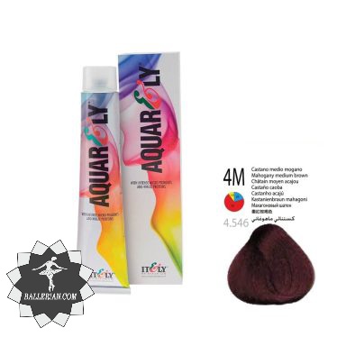 رنگ مو آکوارلی شماره 4M قهوه ای متوسط ماهاگونی
